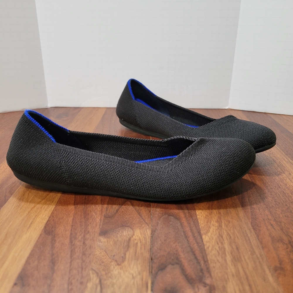 Rothy's The Flat Comfort Durable Black Ballet Flats Washable Size 8